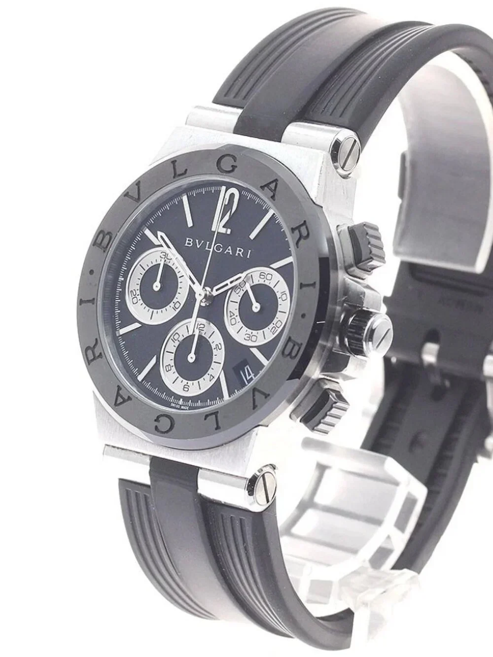 BVLGARI Diagono DG37SCCH Chronograph Black / Silver Dial Automatic Boy's_963150